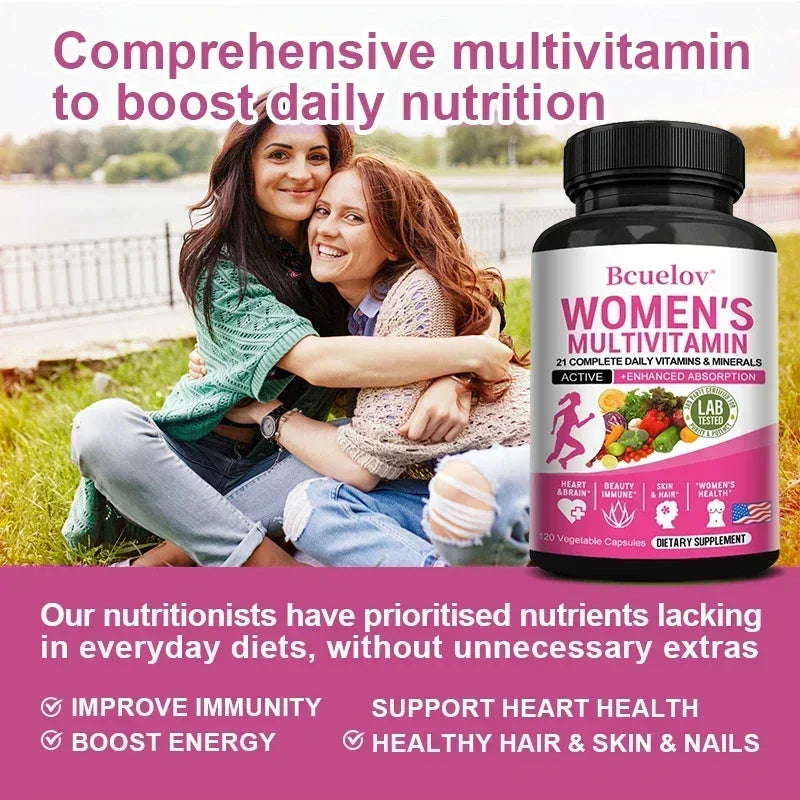 Women's Daily Multivitamin and Multimineral Supplement for Energy, Heart, Joints, Bones, Skin, Immunity, Focus, Vitamins ACEDK