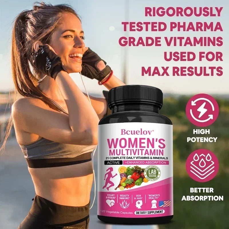 Women's Daily Multivitamin and Multimineral Supplement for Energy, Heart, Joints, Bones, Skin, Immunity, Focus, Vitamins ACEDK