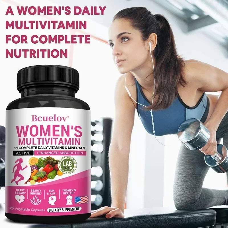 Women's Daily Multivitamin and Multimineral Supplement for Energy, Heart, Joints, Bones, Skin, Immunity, Focus, Vitamins ACEDK