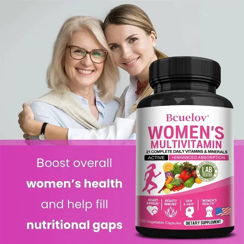 Women's Daily Multivitamin and Multimineral Supplement for Energy, Heart, Joints, Bones, Skin, Immunity, Focus, Vitamins ACEDK