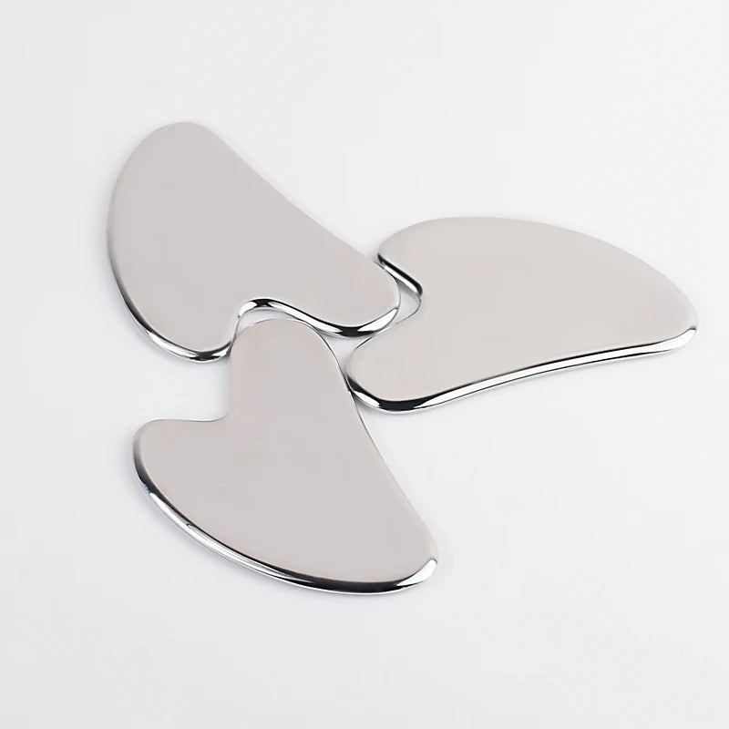 Stainless Steel Facial GuaSha Scraping Face Care Lifting Massage Tools Anti Wrinkle Skin Tighten Cooling Cellulite Massager Tool