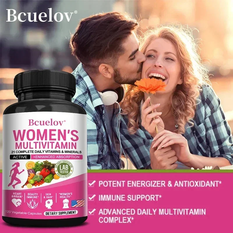 Women's Daily Multivitamin and Multimineral Supplement for Energy, Heart, Joints, Bones, Skin, Immunity, Focus, Vitamins ACEDK