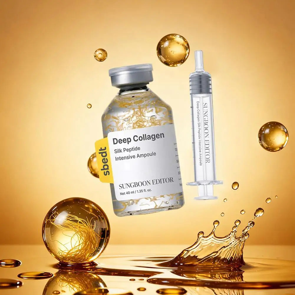 Korean Deep Collagen Skin Care -  Silk Peptide Ampoule, Boosting Serum, Retinol Capsule Cream, Fade Fine Lines, Brightening