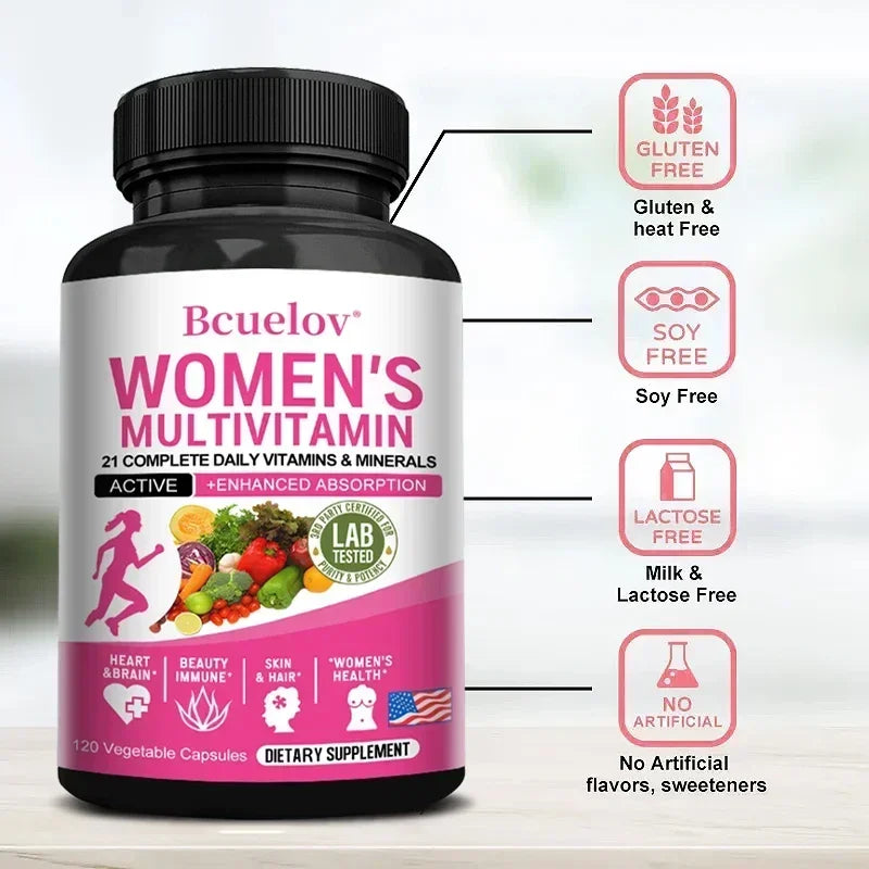 Women's Daily Multivitamin and Multimineral Supplement for Energy, Heart, Joints, Bones, Skin, Immunity, Focus, Vitamins ACEDK