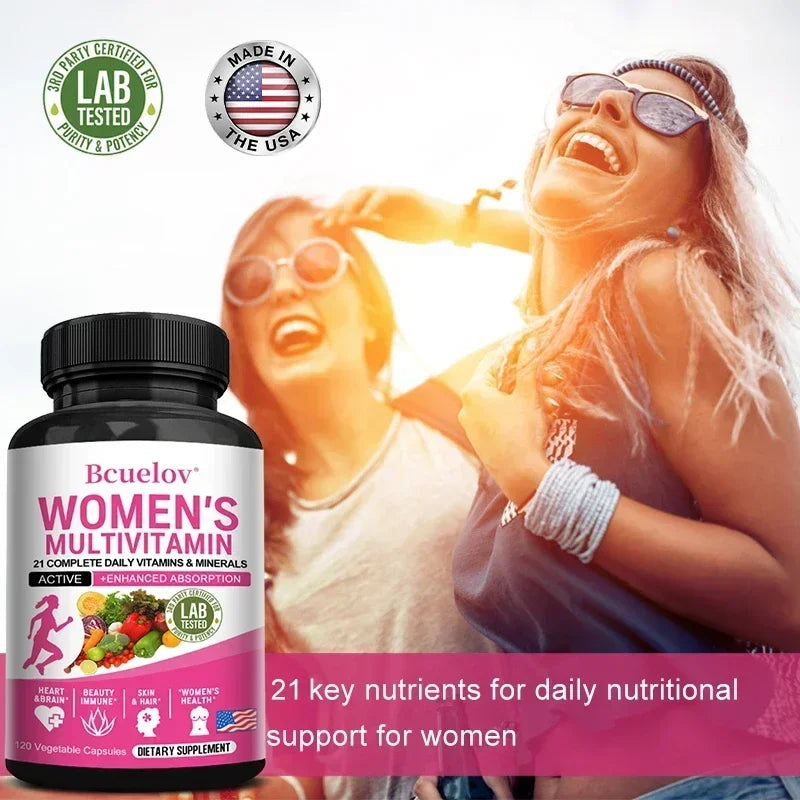 Women's Daily Multivitamin and Multimineral Supplement for Energy, Heart, Joints, Bones, Skin, Immunity, Focus, Vitamins ACEDK