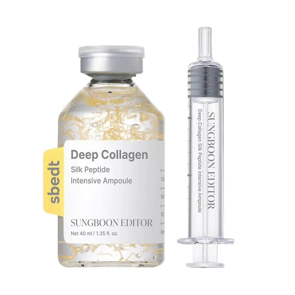 Korean Deep Collagen Skin Care -  Silk Peptide Ampoule, Boosting Serum, Retinol Capsule Cream, Fade Fine Lines, Brightening