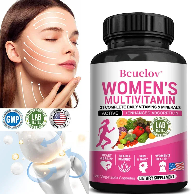 Women's Daily Multivitamin and Multimineral Supplement for Energy, Heart, Joints, Bones, Skin, Immunity, Focus, Vitamins ACEDK
